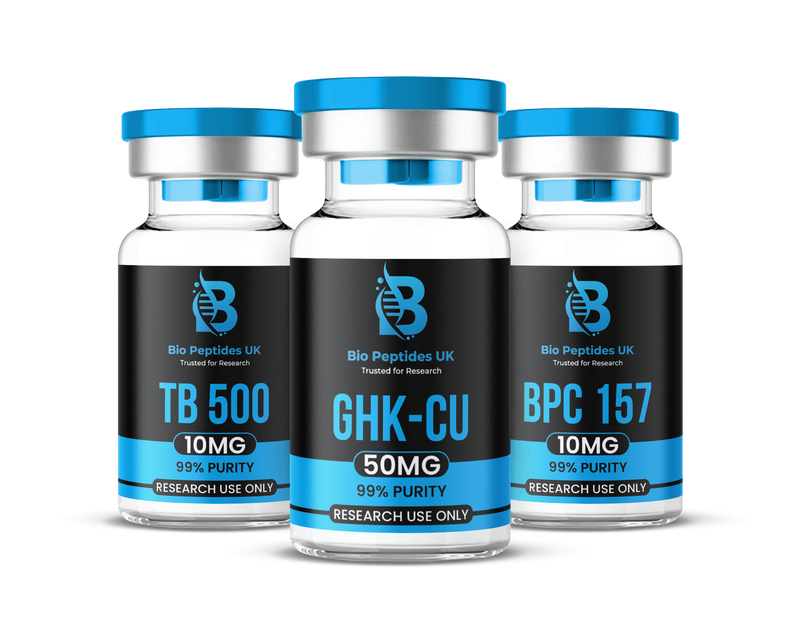 Research Bundle B - TB500 10mg, GHK-CU 50mg, & BPC157 10mg Peptide Vial Bundle